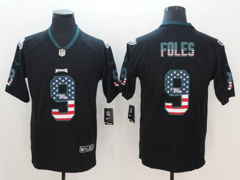Men Philadelphia Eagles #9 Foles Nike USA Flag Fashion Black Color Rush Limited NFL Jerseys->detroit lions->NFL Jersey